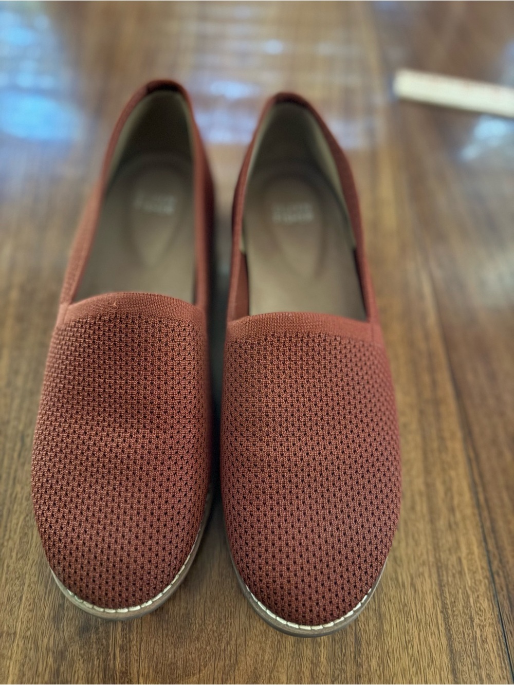 Eileen Fisher Knit Slip-On Loafers in Rust